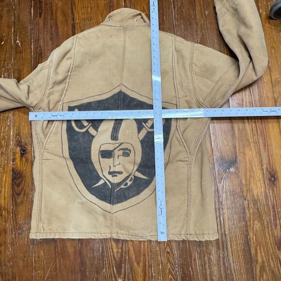 VINTAGE Carhartt Jacket‎ 44 Large 90s Chore Barn Coat Blanket Lined USA Raiders - Picture 14 of 16